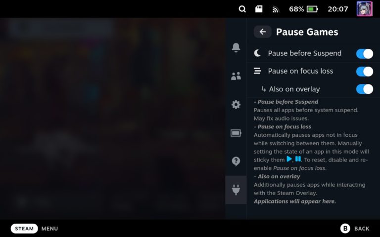Pause Games Plugin: Pause and Resume a Game Session on Steam Deck